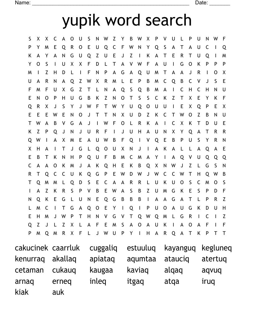 yupik word search