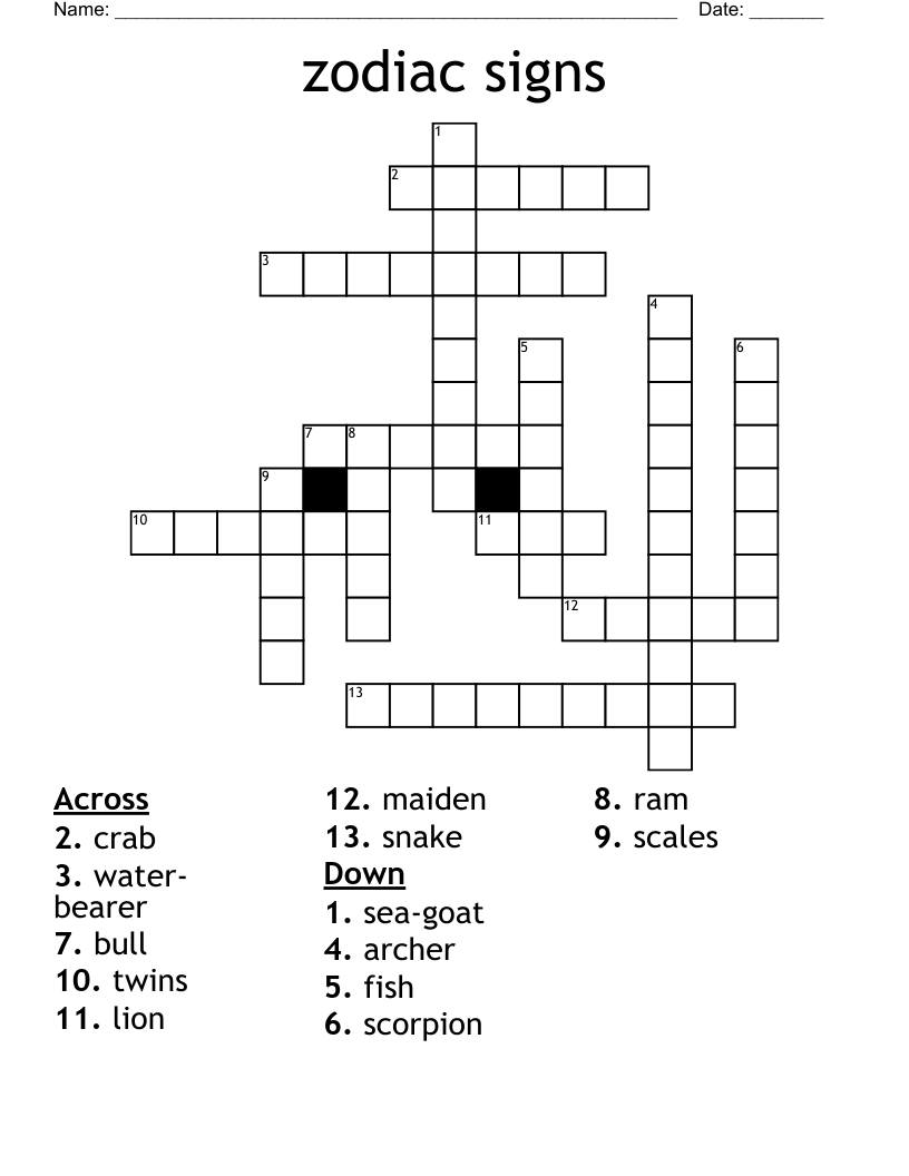 zodiac signs Crossword