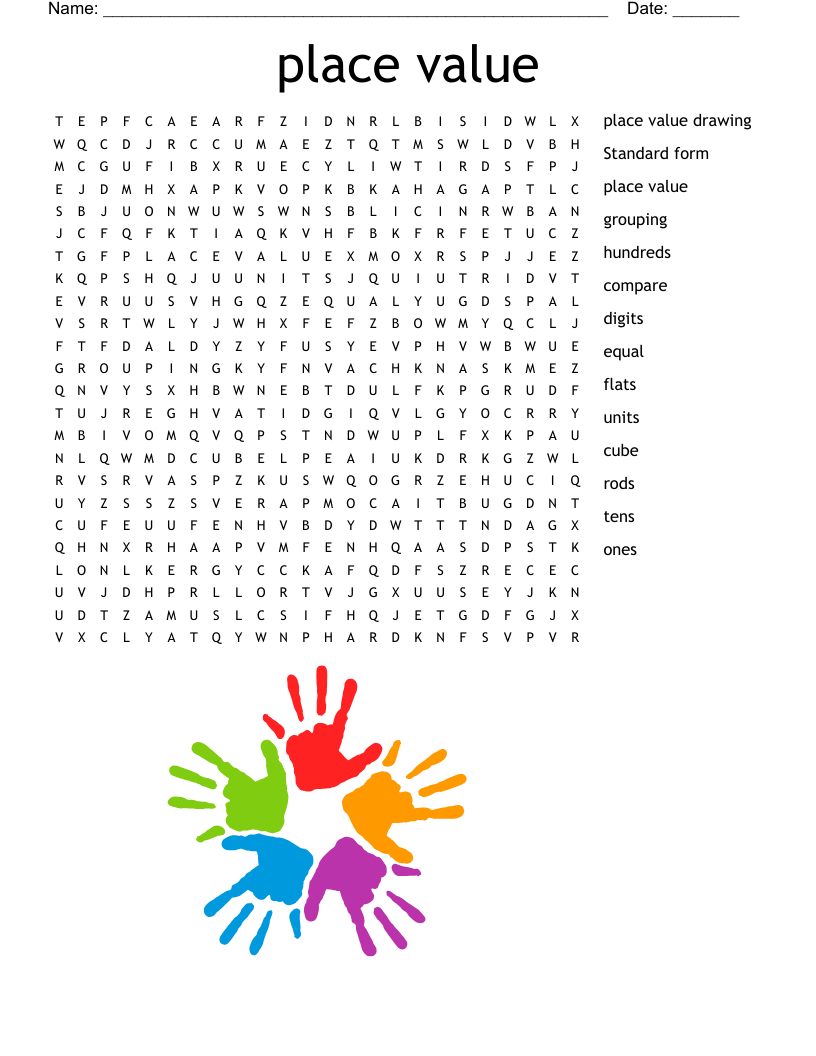 place value Word Search