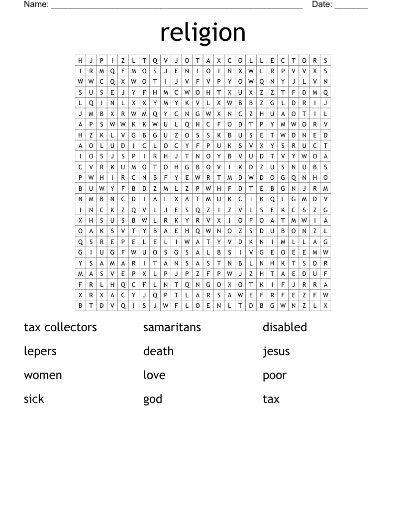 religion Word Search