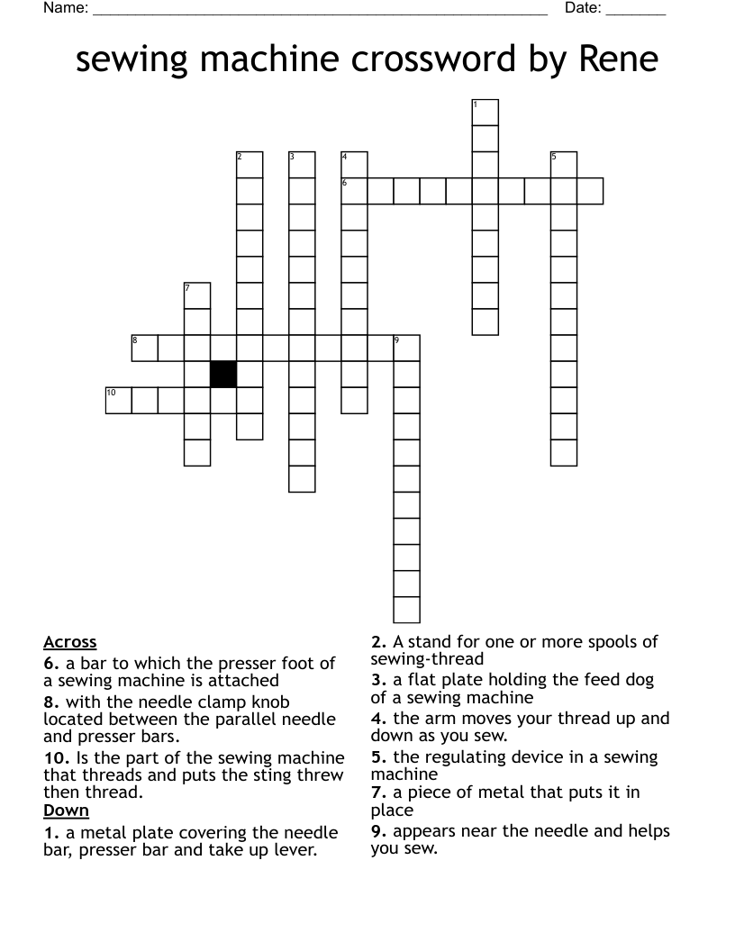 sewing machine crossword by Rene