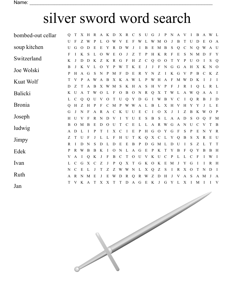 silver sword word search
