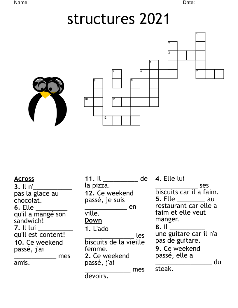 structures 2021 Crossword
