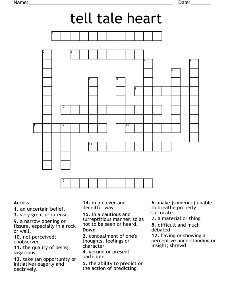 tell tale heart  Crossword