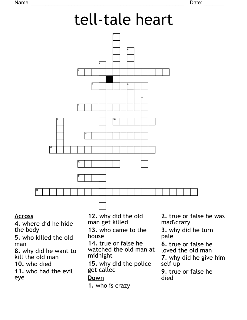 tell-tale heart Crossword