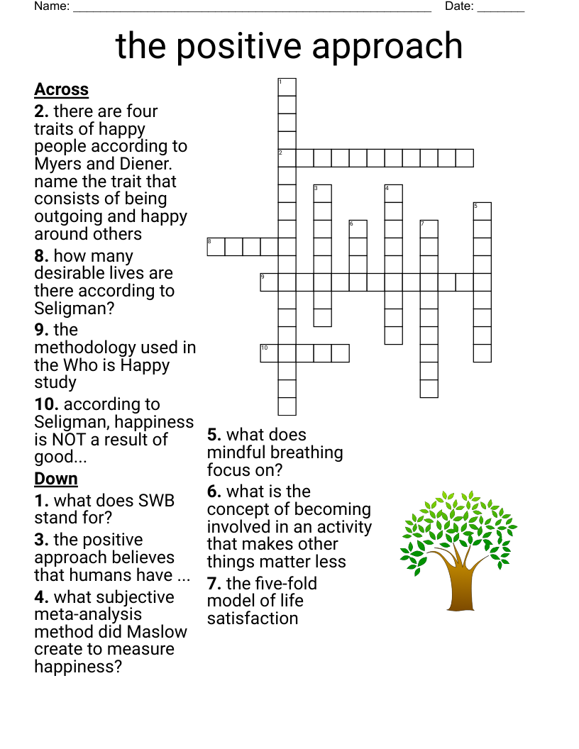 the positive approach Crossword