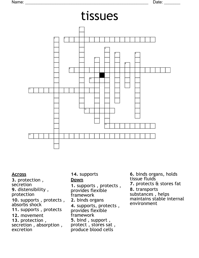 tissues  Crossword