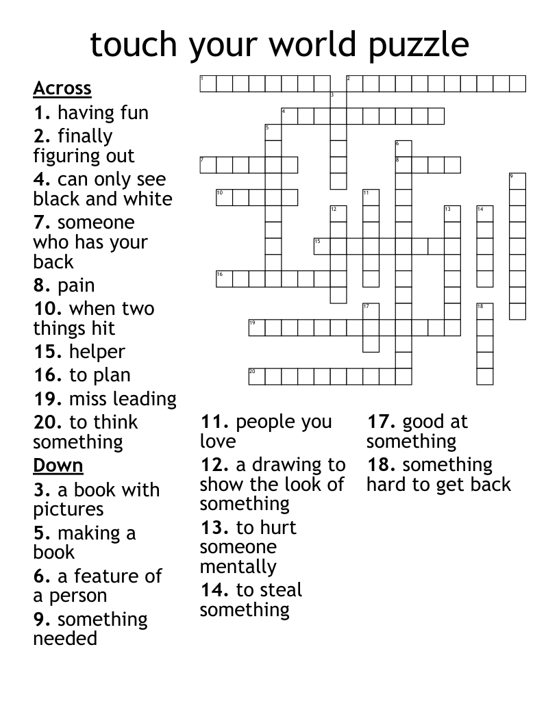 touch your world puzzle  Crossword