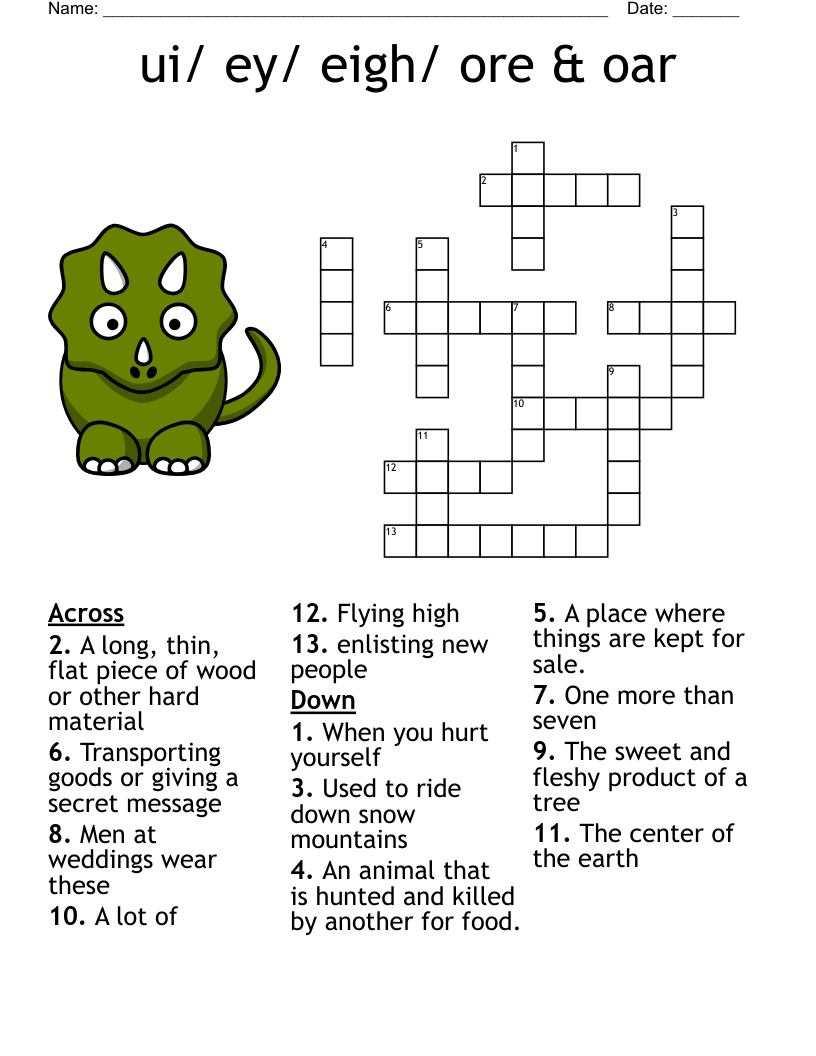 ui/ ey/ eigh/ ore & oar  Crossword