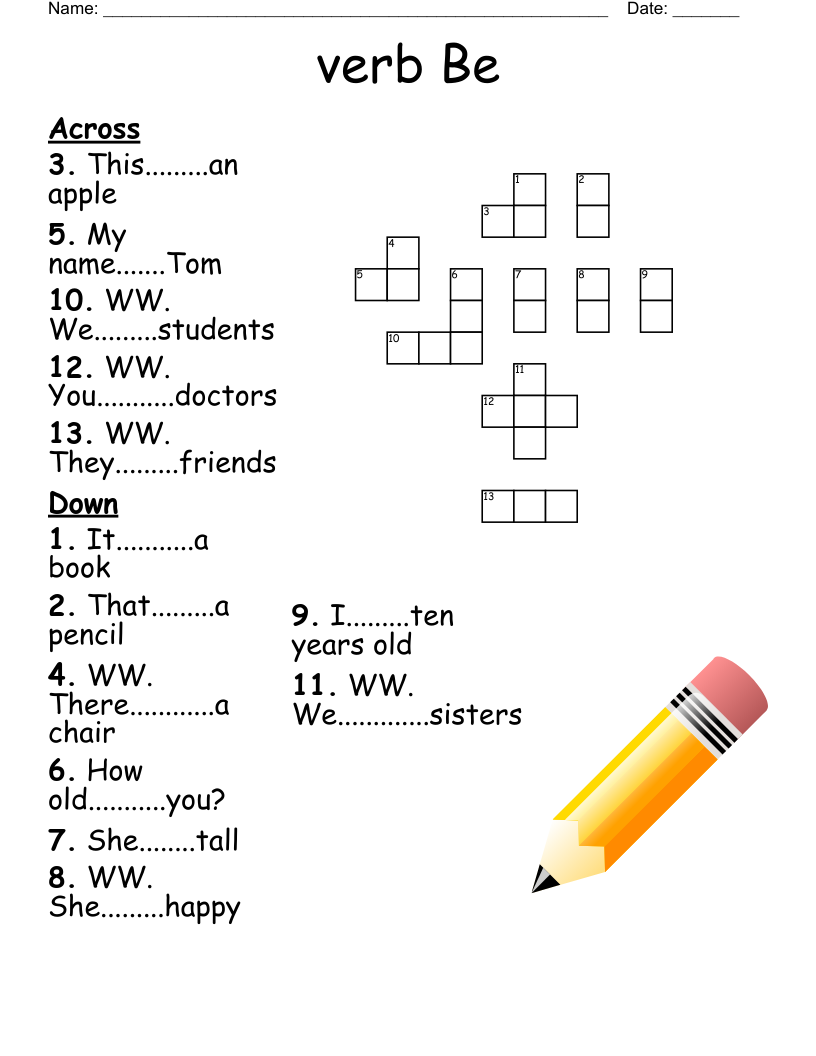 verb Be Crossword