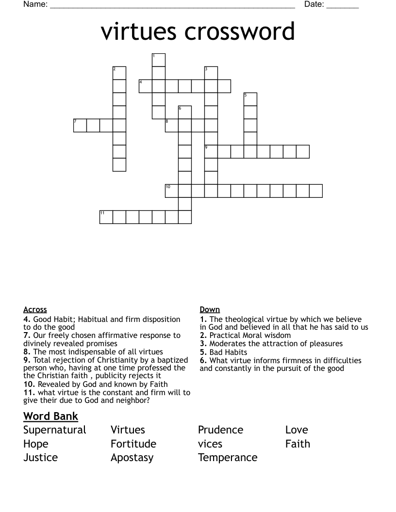 virtues crossword