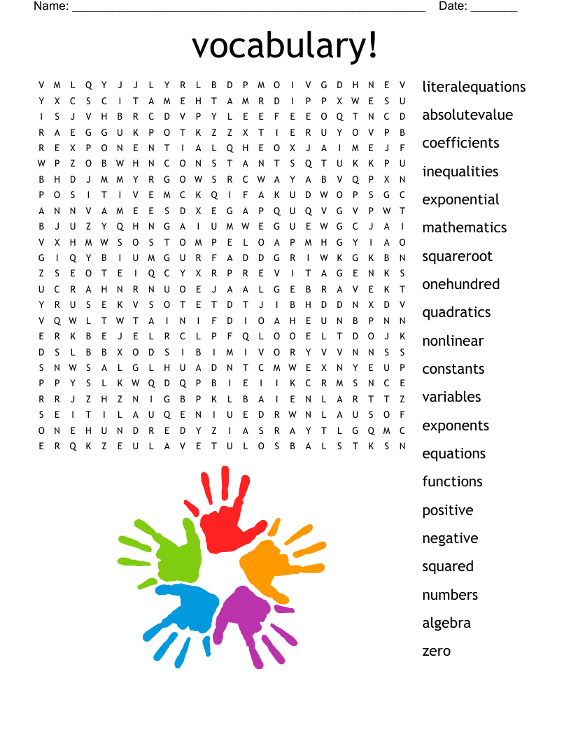 vocabulary! Word Search