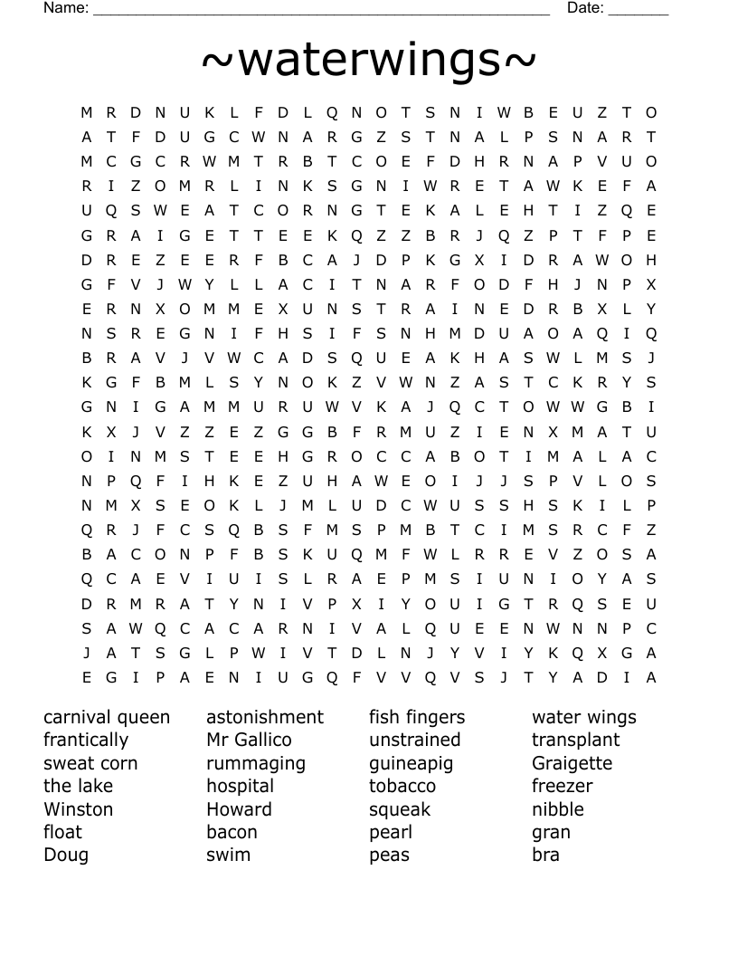 ~waterwings~ Word Search