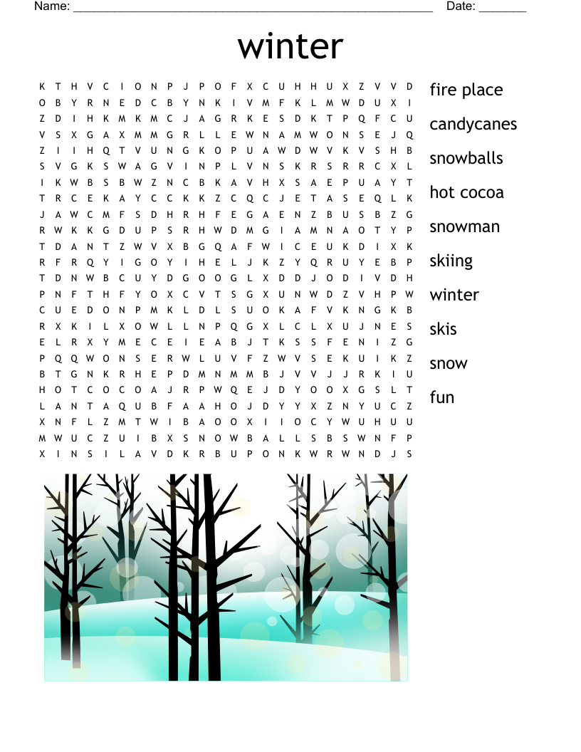 winter Word Search