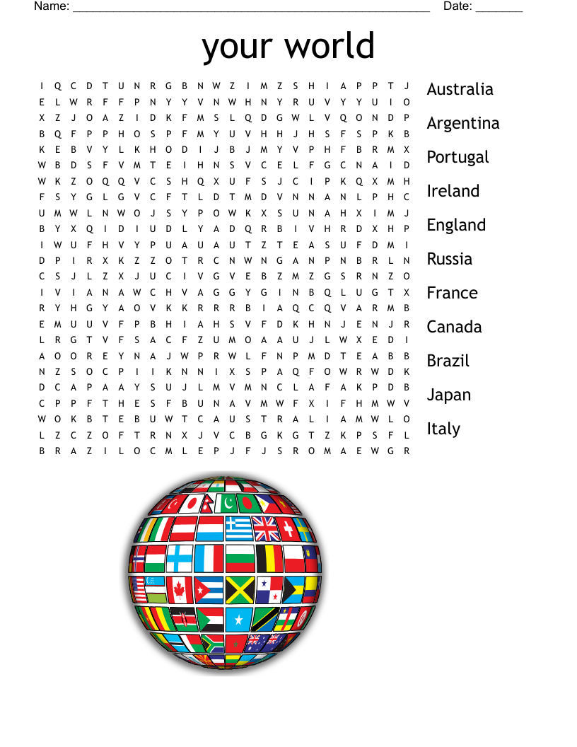 your world Word Search